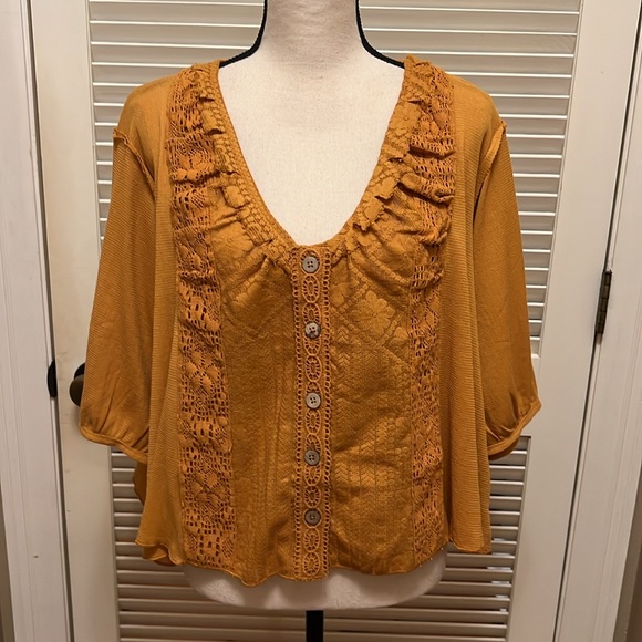 Free People Mae Top in Russet Orange, Size Small - Picture 4 of 17